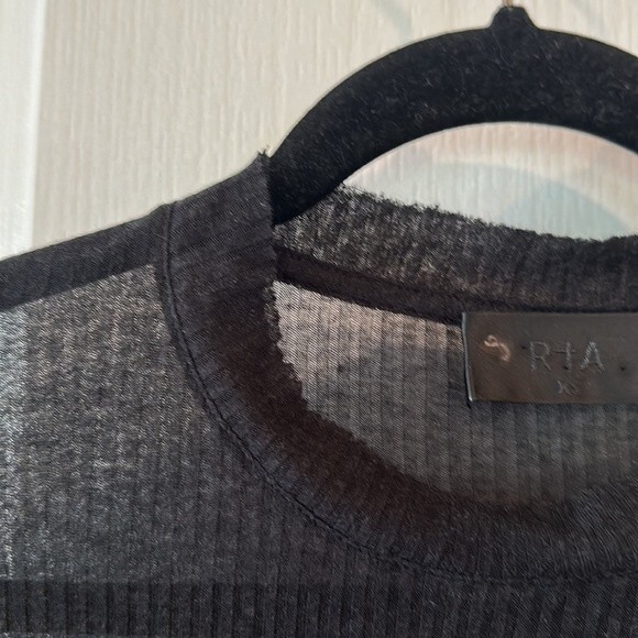 RtA Ribbed Cashmere Blend Long Sleeve Top Black Size XS - Picture 7 of 10